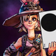 A screenshot of Tiny Tina from Borderlands holding a white Xbox Series S console in her hand.